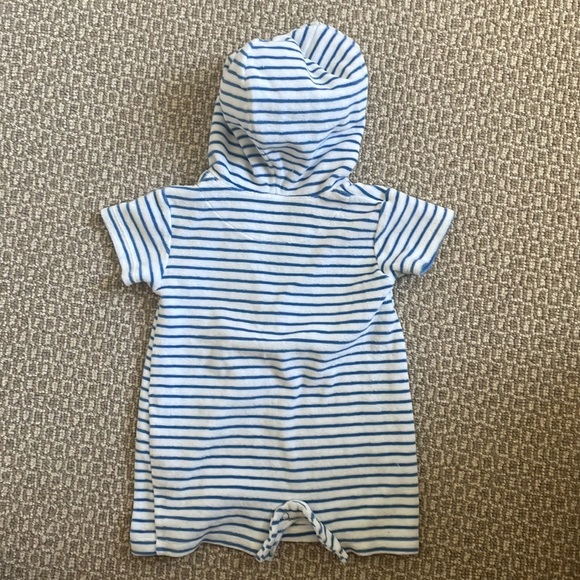 Kissy Kissy Whales Blue Stripe Terry Cover Up (6-9 Months) - Picture 3 of 3